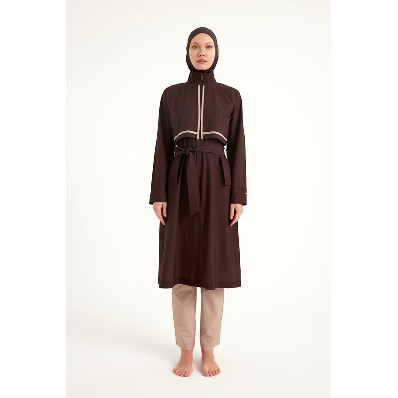 Marina Brown Full Coverage Modest Swimwear Burkini Set M2533
