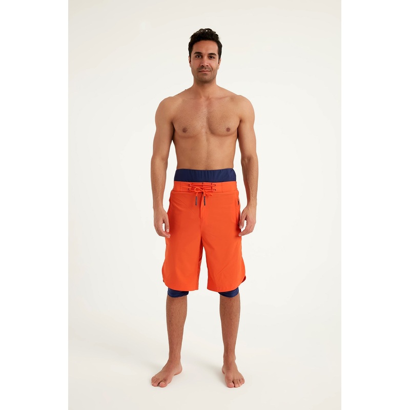 Marina Orange Modest MenS Swim Shorts - S2505-3