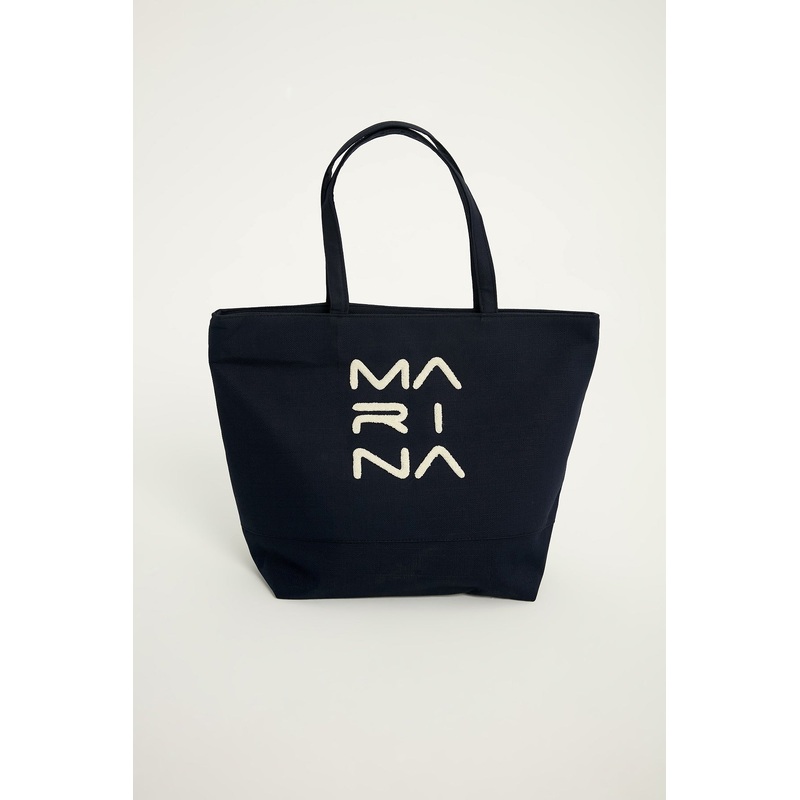 Navy Blue Beach Bag With Zipper Ca2501-2