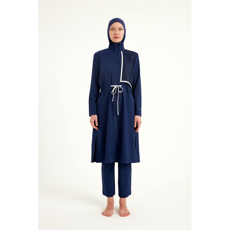 Navy Full Coverage Modest Swimwear Burkini Set M2506-2