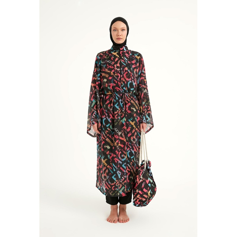 Rivamera Graphic Print Beach Kimono - Rp2507
