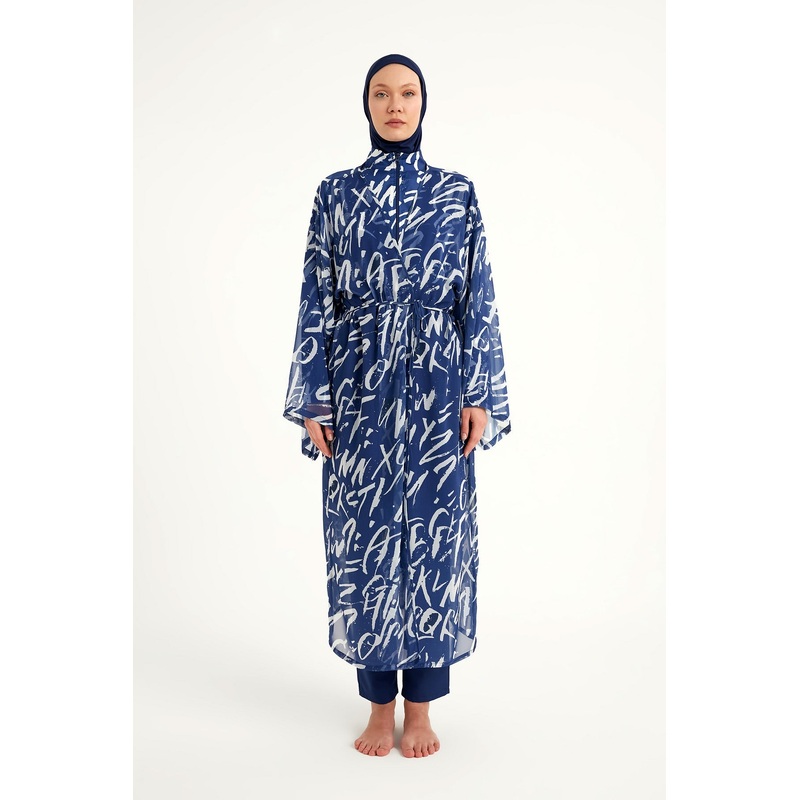 Rivamera Printed Chiffon Beach Kimono - Rp2502