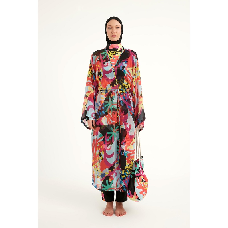 Rivamera Tropical Print Chiffon Kimono - Rp2510