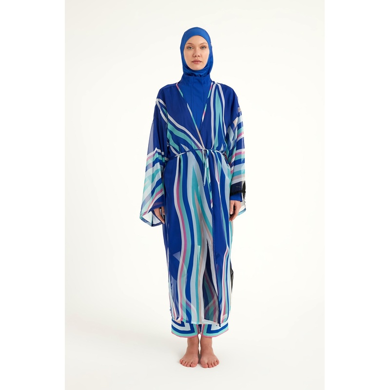 Silky Modest Swim Kimono  Lightweight Full Coverage Beach Cover P2503-2