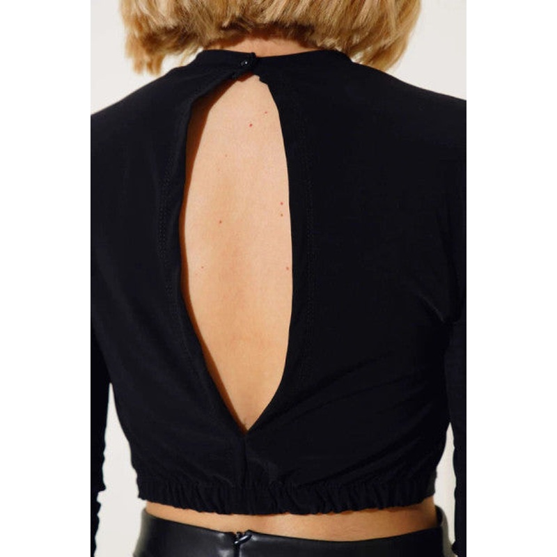 Backless Blouse Black