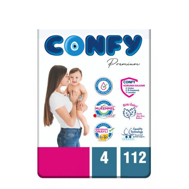 Confy Premium Number 4 Diaper Maxi 7 - 14 Kg 112 Pieces