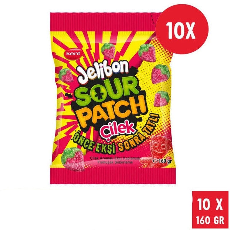 Jelly Sour Patch Strawberry Flavored Soft Candy 160 Gr - 10 Pieces