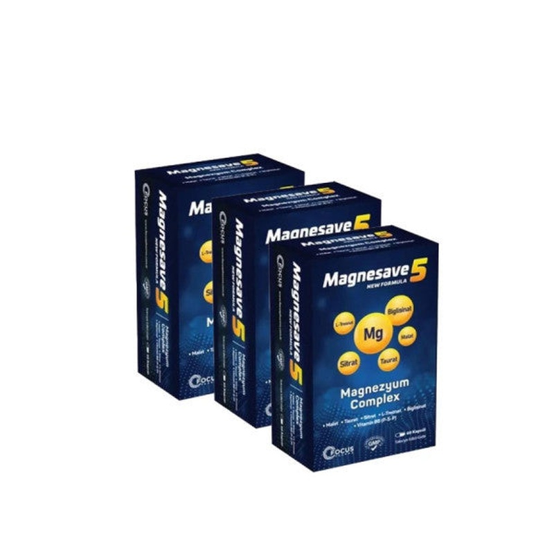 Magnesave5 Magnesium Complex 60 Capsules X3
