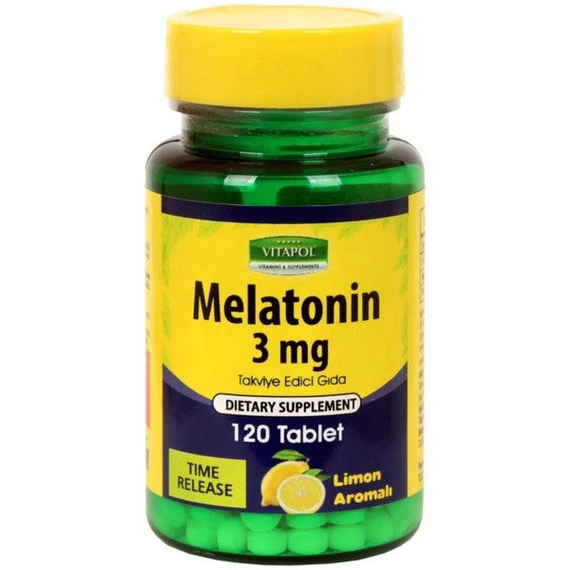 Vitapol Melatonin Time Release 3 Mg 120 Tablets Slow Release Lemon Flavored