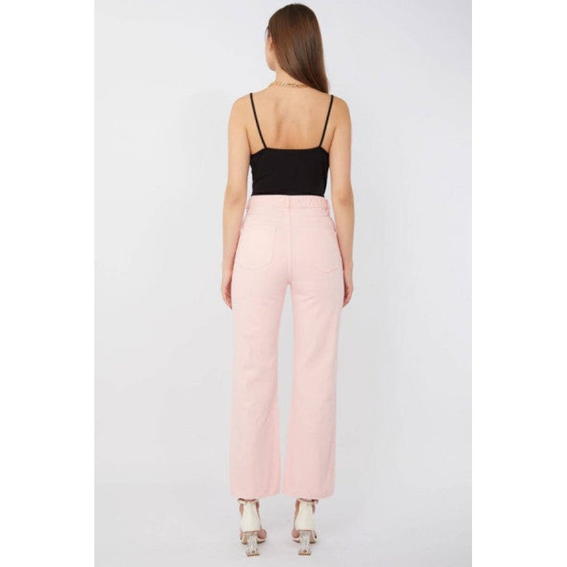 Women's Basic Cut Out Jeans Pink