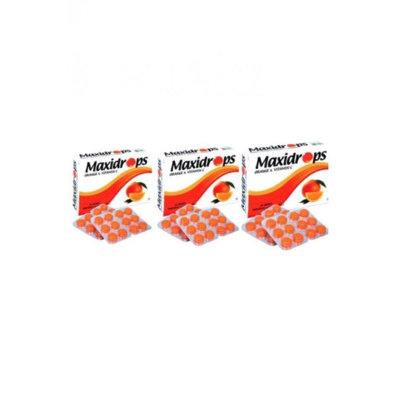 Maxidrops Orange & Vitamin C 24 Drops 3 Pack
