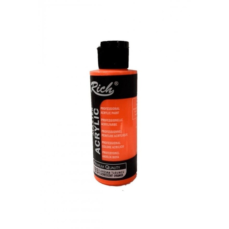 Rich Acrylic Paint 120 Cc Fluorescent Orange 120-793