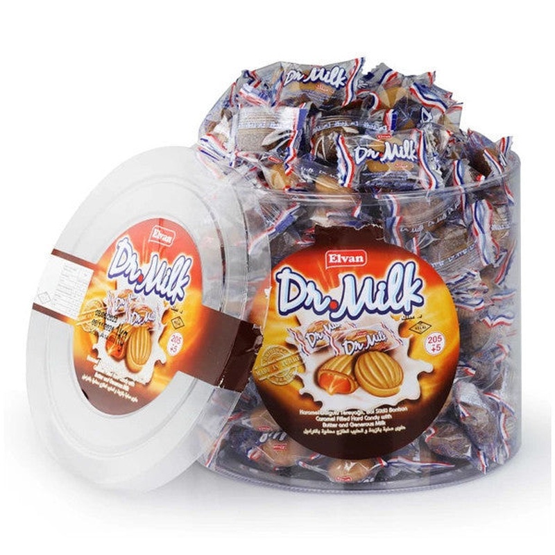 Dr. Milk Caramel Candy 1000 G. Cylinder (1 Box)