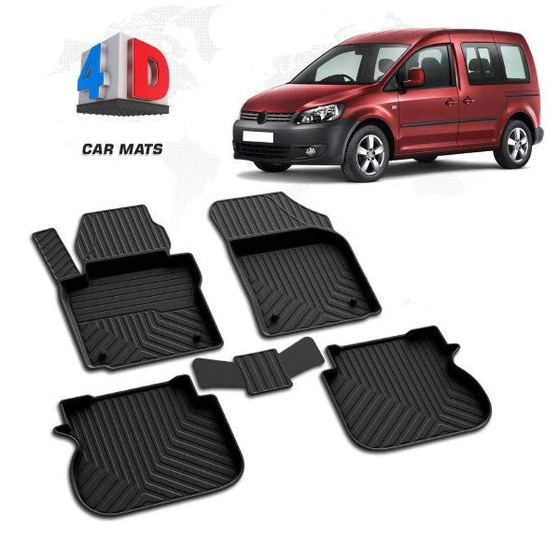 Floor Mats for VW Caddy  2004-2019  Car Mat TPE Waterproof Heavy Duty