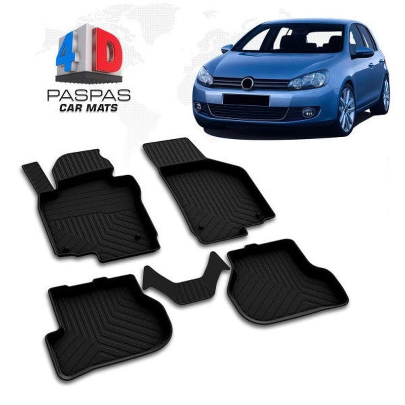 Floor Mats for VW Golf 6 2010-2013  Car Mat TPE Waterproof Heavy Duty