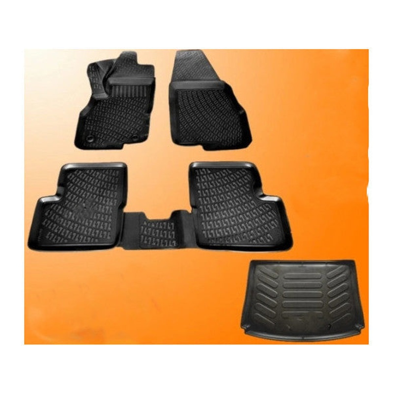 Fiat Grande Punto 3D Mat + 3D Trunk Mat Black Set 2006-2019