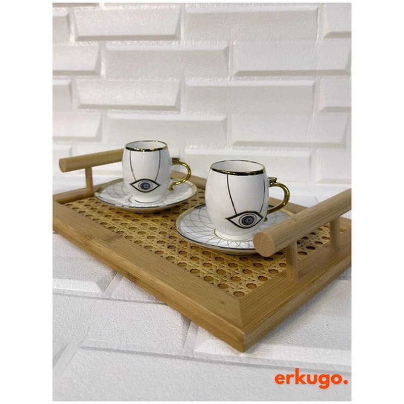 Natural Bamboo Hazeran Tray, Presentation Tray, Serving Tray, Coffee Presentation, Tea Tray (20 X 30 Cm)
