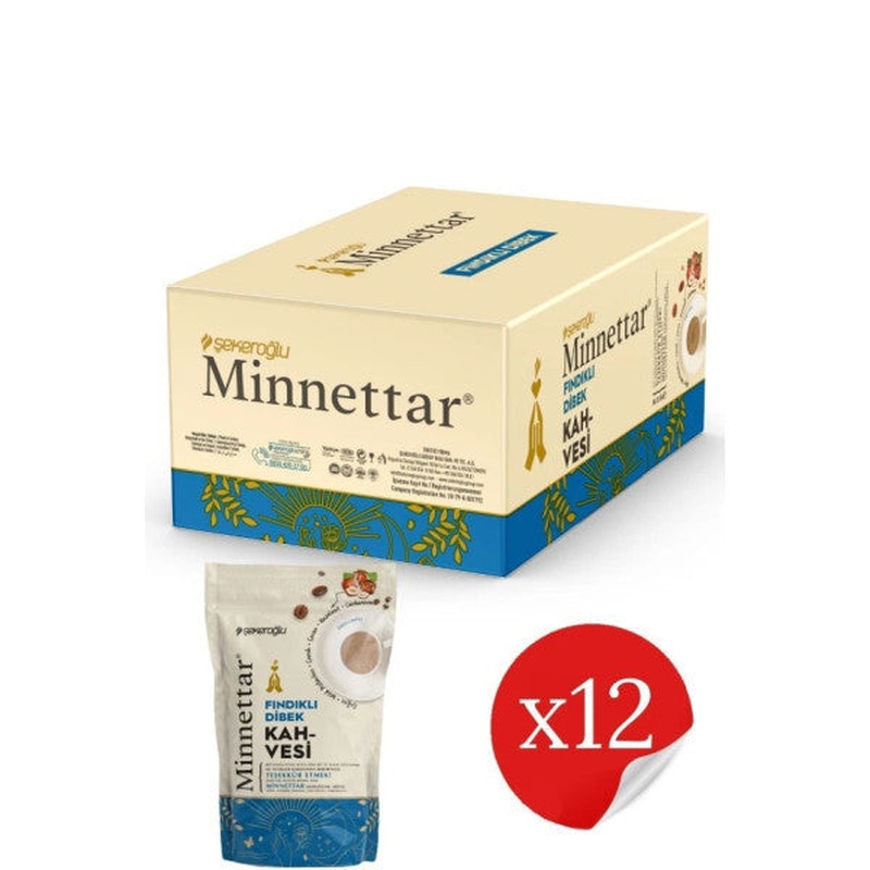 Minnettar Hazelnut Dibek Coffee 12 X 165 Gr (12 Pack)