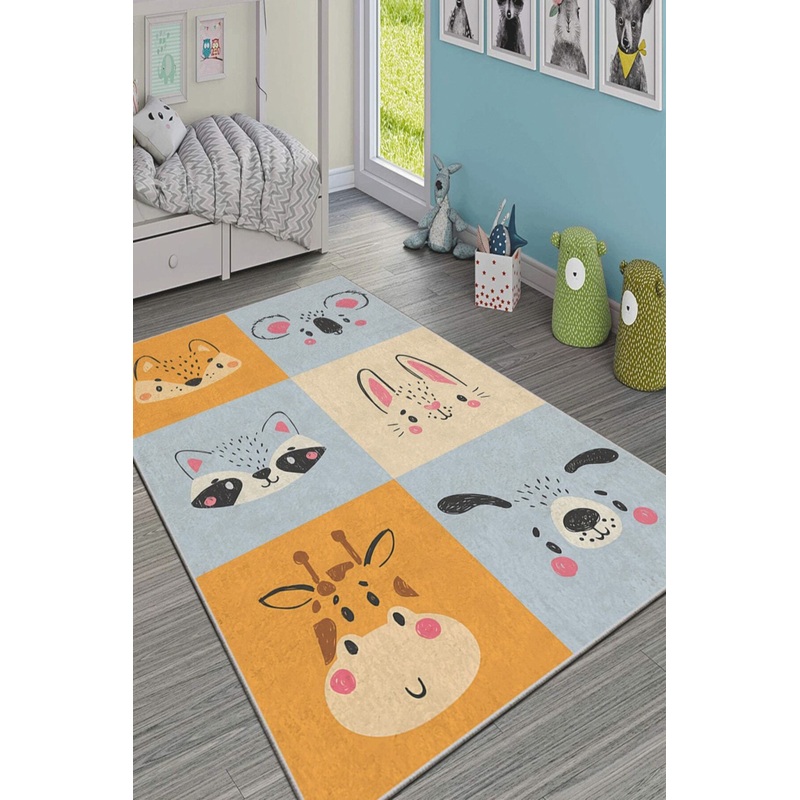 Animal Figured Digital Printed Children's Room Carpet