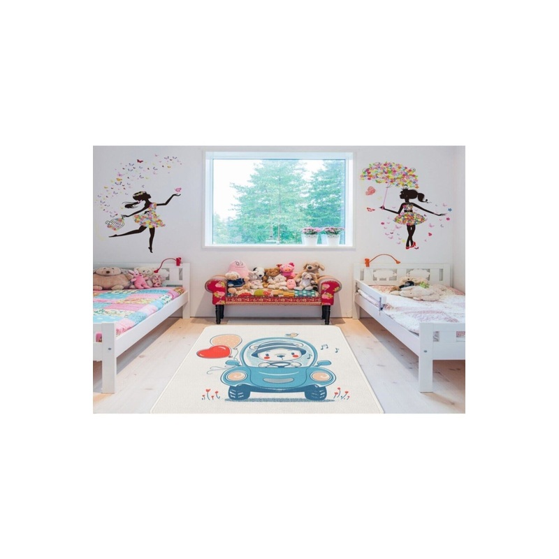 Digitally Printed Children's Room Carpet With Little Bear Motif