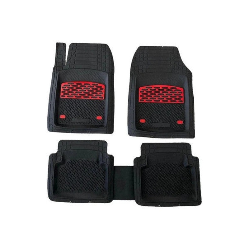 Floor Mats for Ford Puma Chrome Red Car Mat TPE Waterproof Heavy Duty