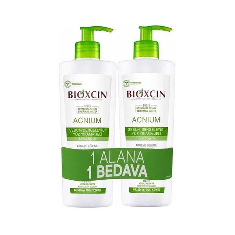 Bioxcin Acnium Sebium Balancing Face Wash Gel 2X500Ml