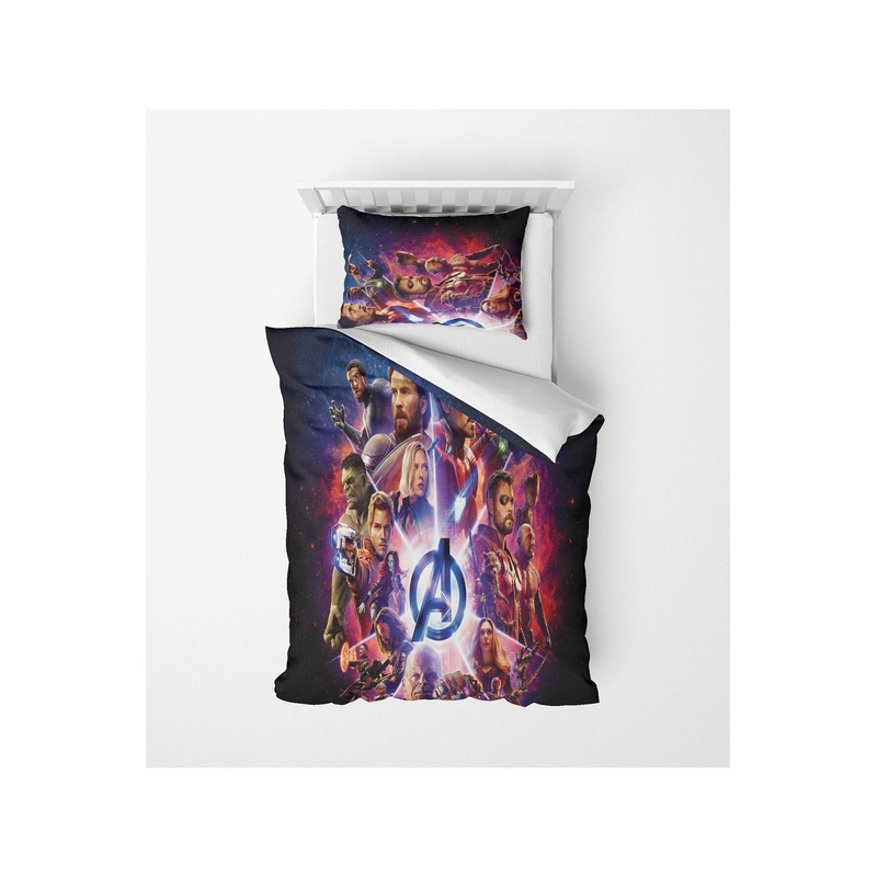 3D Digital Print Micro Satin Single Duvet Cover Set Avangers Patterned