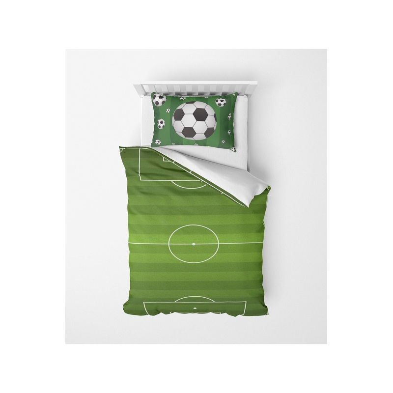 3D Digital Print Micro Satin Single Duvet Cover Set Football Patterned | Bedding Set, Bedroom Decor