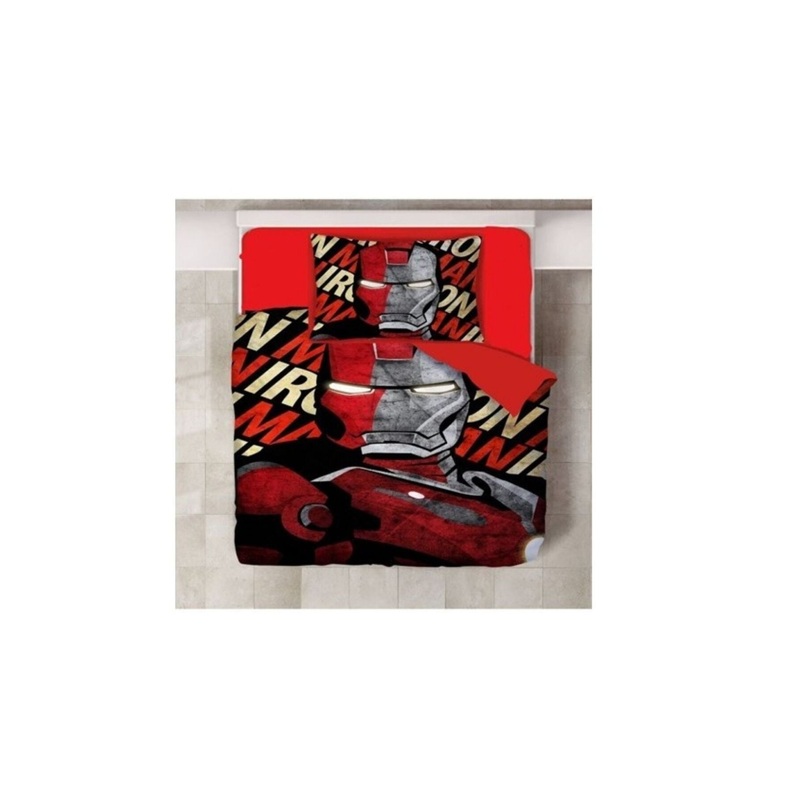 3D Digital Print Micro Satin Single Duvet Cover Set Iron Man Patterned