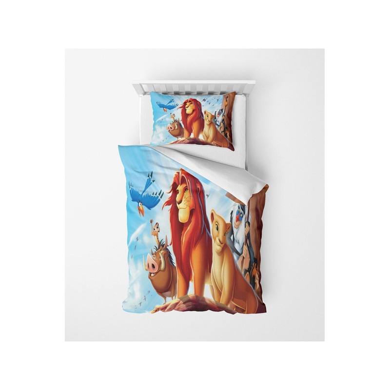 3D Digital Print Micro Satin Single Duvet Cover Set Lion King Patterned