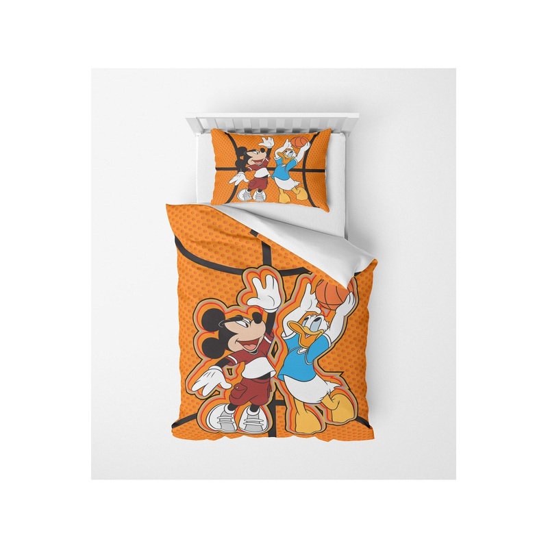 3D Digital Print Micro Satin Single Duvet Cover Set Mickey Basket Patterned