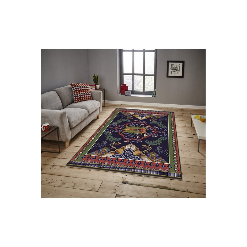 3D Digital Printing Ethnic Pattern Non Slip Base Carpet | Washable & Stain Resistant | Cozy Home Decor Gift