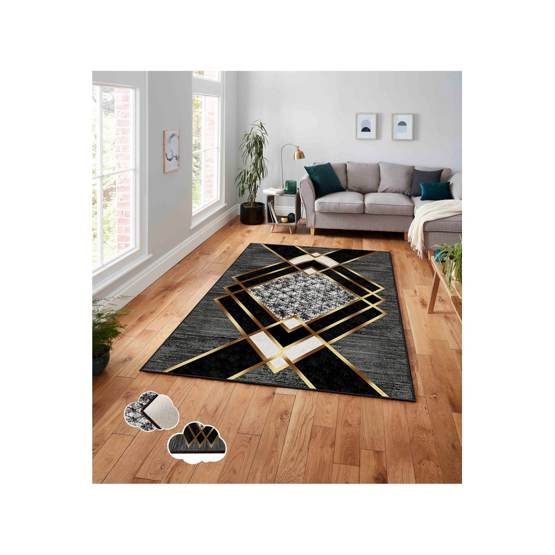 3D Digital Printing Geometric Pattern Non Slip Base Carpet | Washable & Stain Resistant | Cozy Home Decor Gift