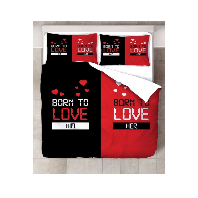 Born To Love 3D Digital Printing Double Duvet Cover Set | Duvet Cover And 2 Pcs Pillowcases | Bedding Set, Bedroom Decor