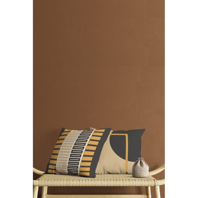 Coffee Cream Abstract Striped Patterned Digital Print Double-Sided Decorative 2 Pcs Cushion Cover