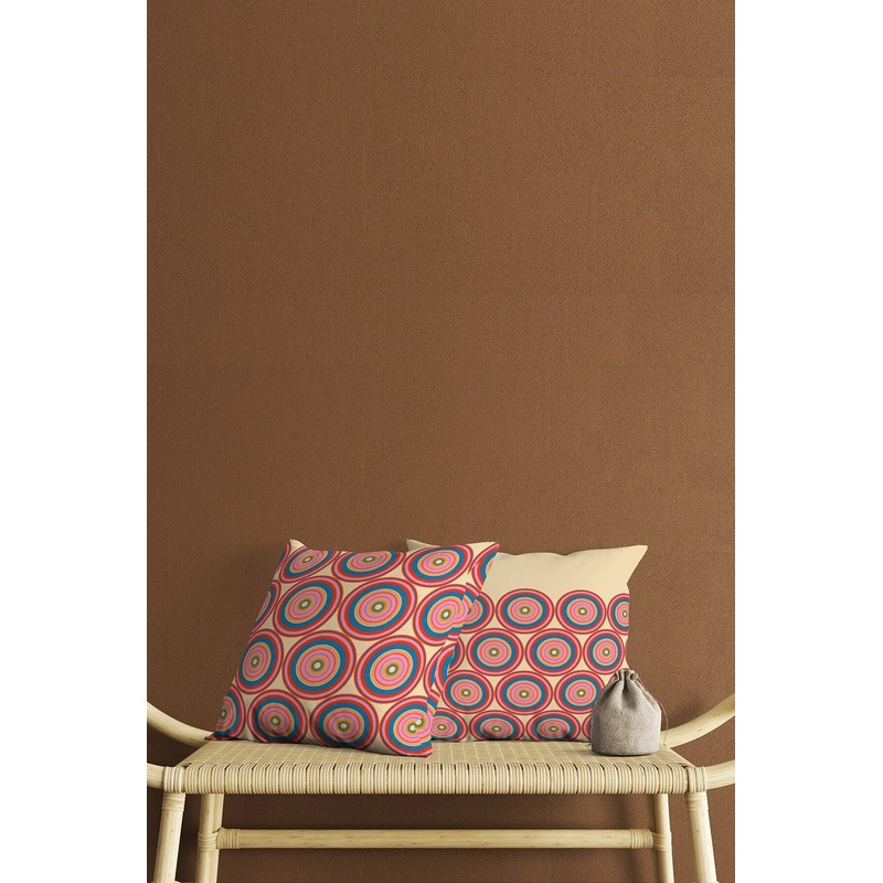 Colorful Circle And Cream Background Patterned Digital Print Double-Sided 2 Pcs Cushion Cover