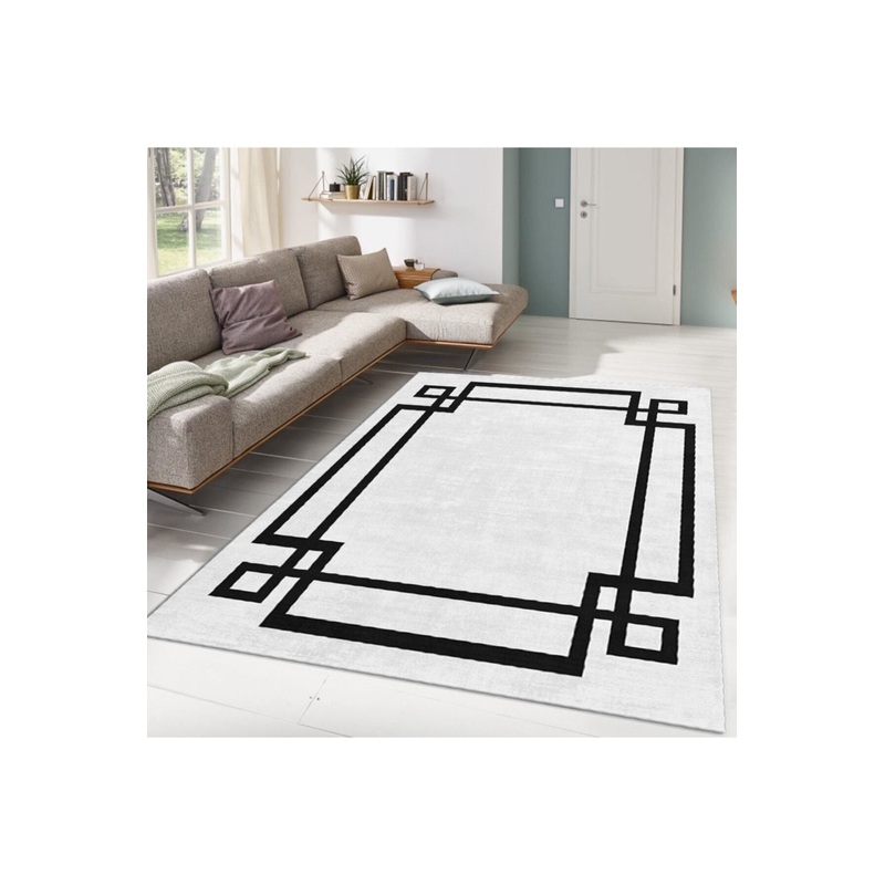 Digitally Printed Carpet With White Frame Detail