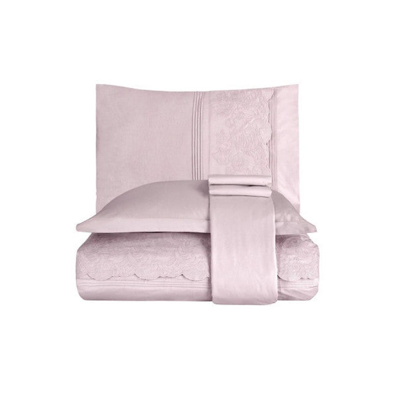 Elegance Grande  Powder Pink Double Size Duvet Cover Set