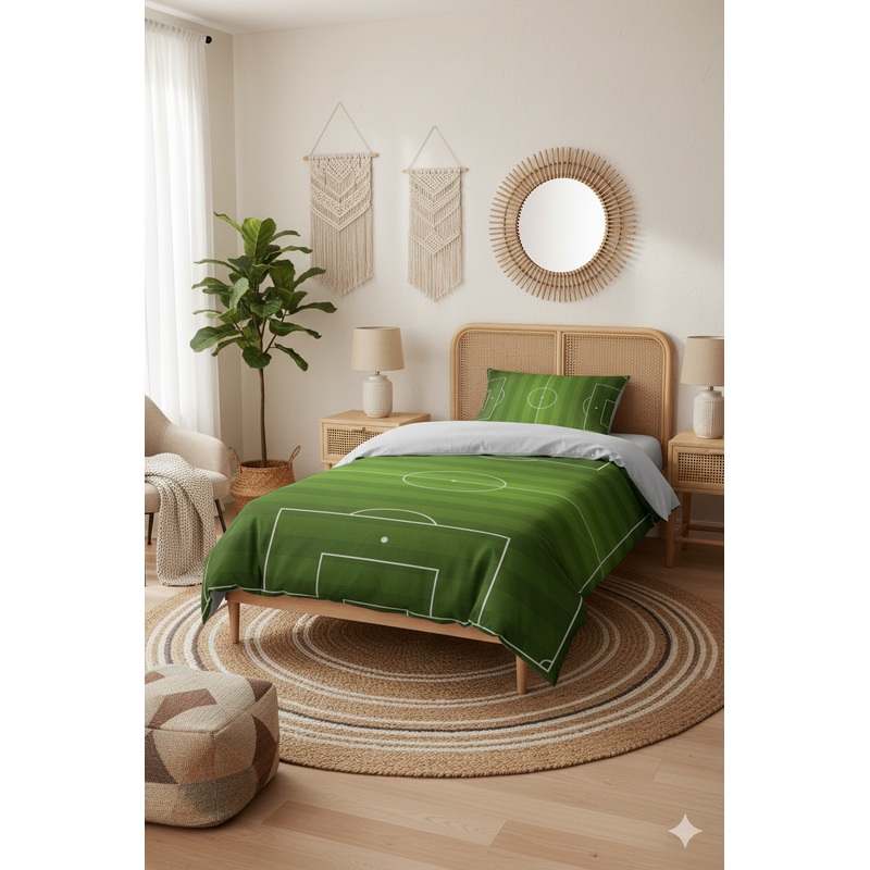 Football 3D Digital Printing Single Duvet Cover Set | Duvet Cover And 1 Pcs Pillowcase | Bedding Set, Bedroom Decor