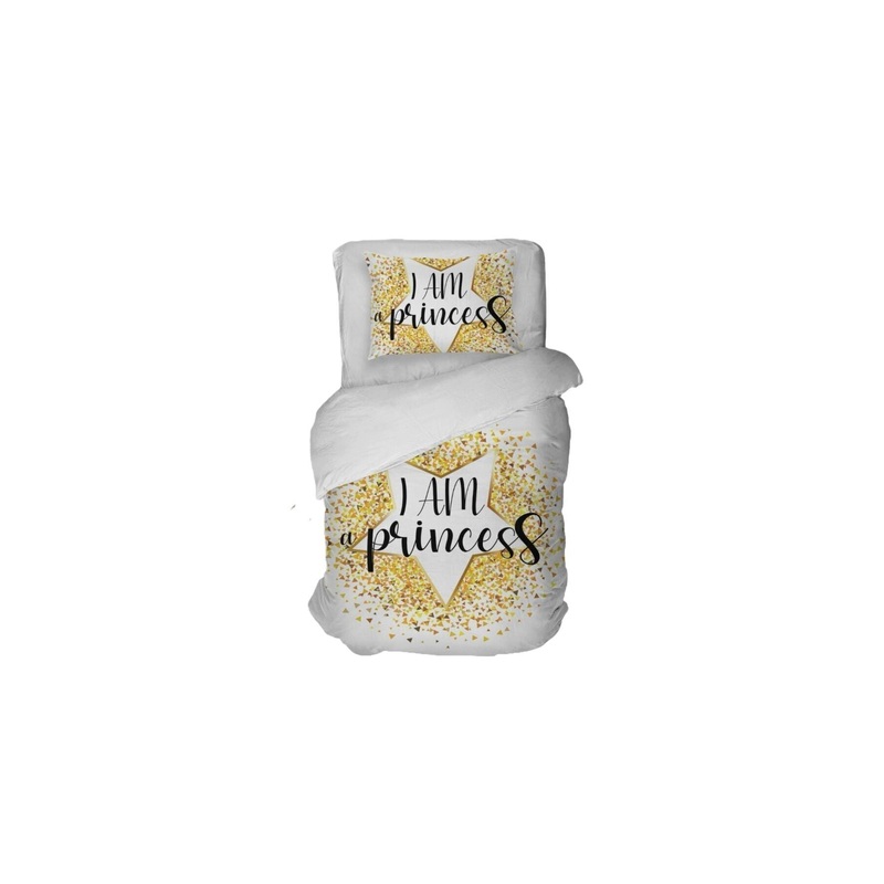 I Am Princess Digital Print Single Duvet Cover Set | Duvet Cover And 1 Pcs Pillowcase | Bedding Set, Bedroom Decor