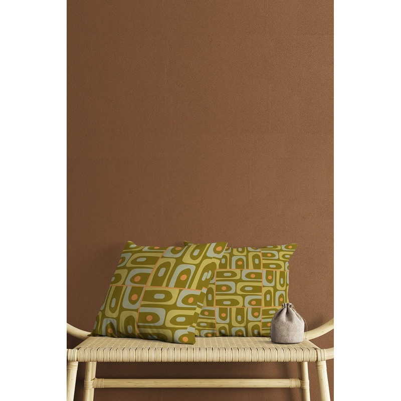 Khaki Color Patterned Digital Print Double-Sided Gift Decorative 2 Pcs Cushion Cover