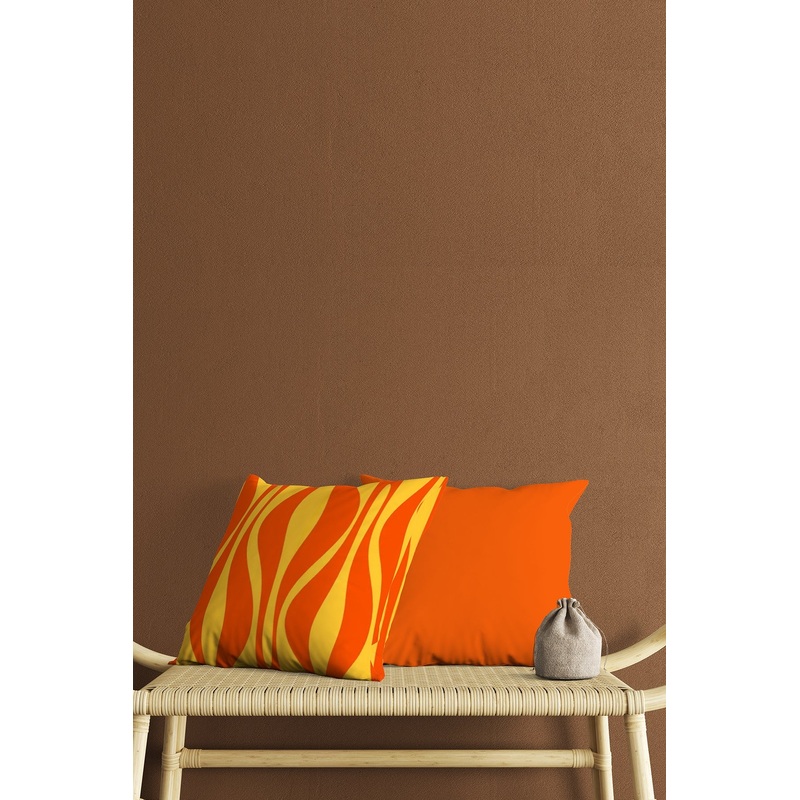Orange And Yellow Stripe Patterned Digital Print Double-Sided 2 Pcs Cushion Cover