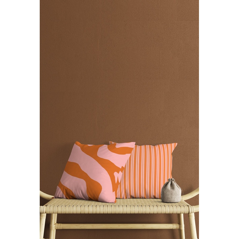 Pink, Orange, Shaped And Striped Digital Printed Double-Sided 2 Pcs Cushion Cover