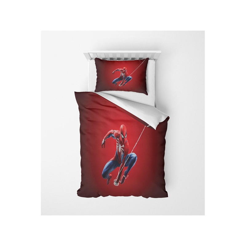 Satin Single Duvet Cover Set Spiderman Patterned