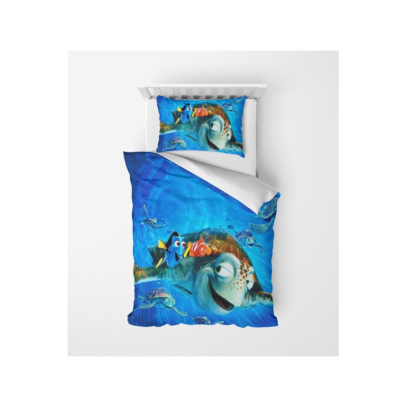 3D Digital Print Micro Satin Single Duvet Cover Set Nemo Patterned