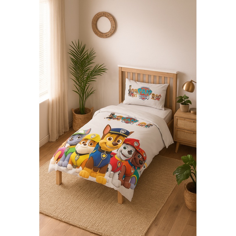 3D Digital Print Micro Satin Single Duvet Cover Set Paw Petrol | Bedding Set, Bedroom Decor