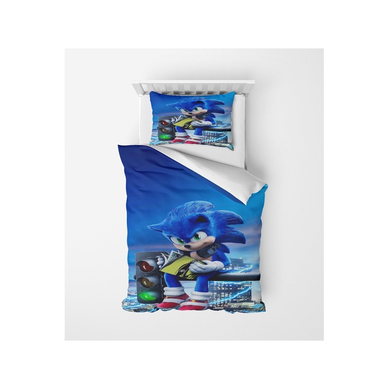 3D Digital Print Micro Satin Single Duvet Cover Set Sonic A Patterned