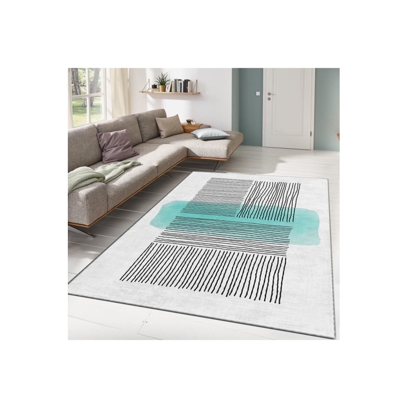 Digitally Printed Carpet With Abstract Line Detail