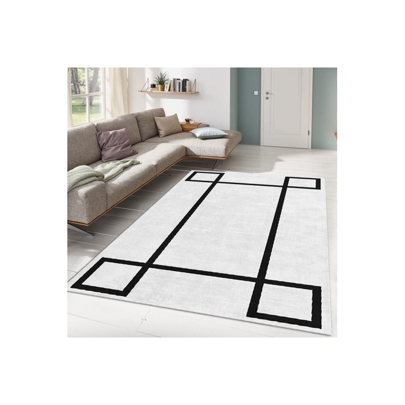 Digitally Printed Carpet With Black Line Detail