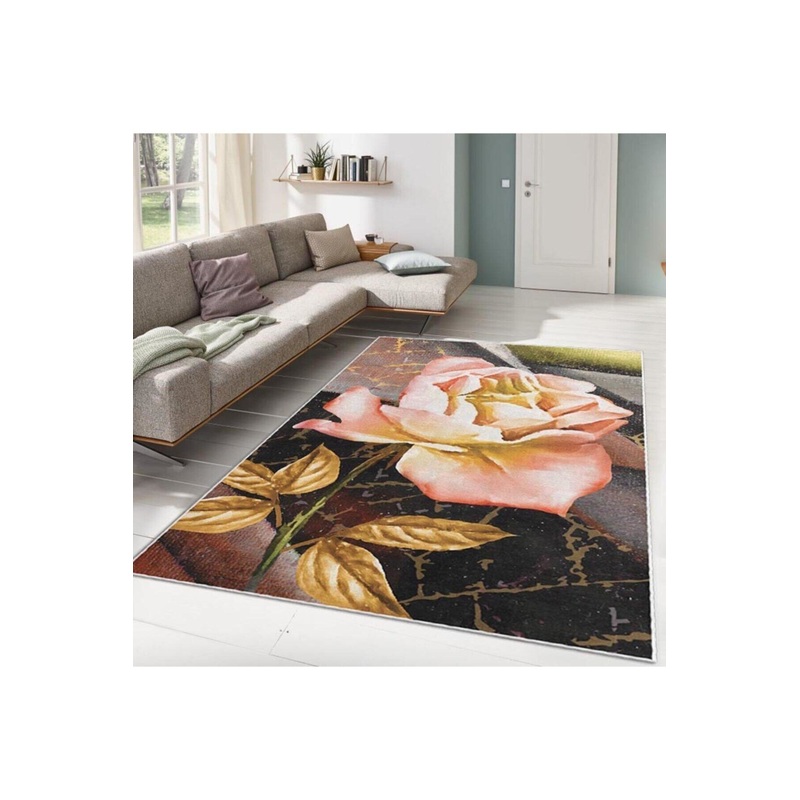 Digitally Printed Carpet With Rose Motif